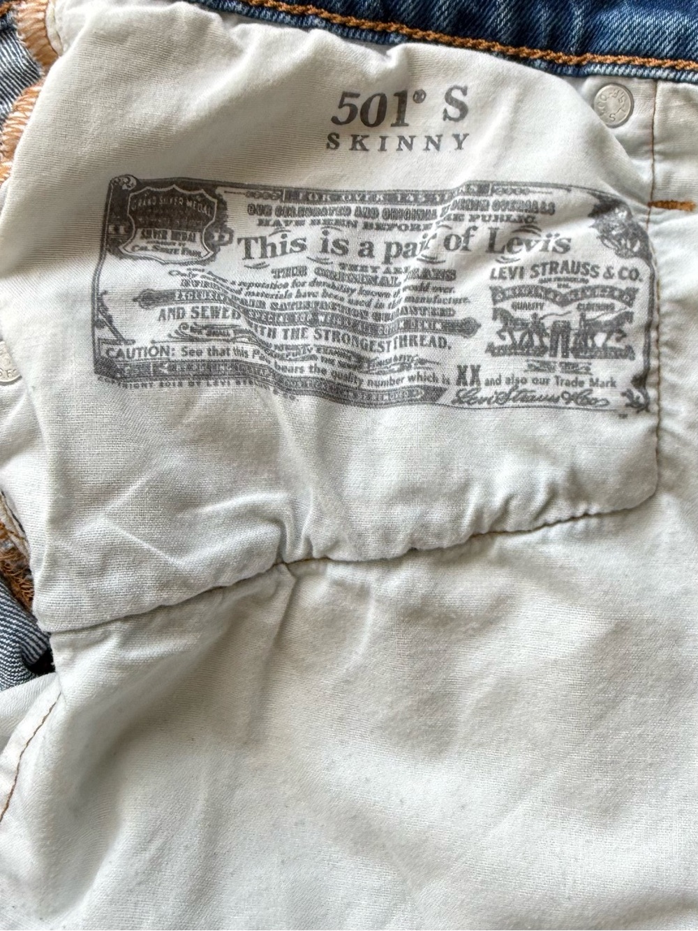 Levi's original 501 Skinny Jeans in 34x28